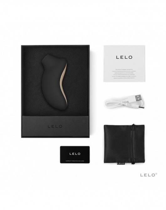 Чёрный клиторальный звуковой массажер Sona - Lelo