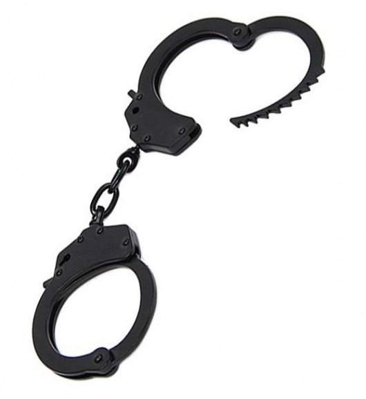 Чёрные металлические наручники Romfun - Romfun - купить с доставкой в Москве