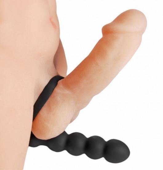 Насадка для двойного проникновения Double Fun Cock Ring with Double Penetration Vibe - XR Brands - в Москве купить с доставкой