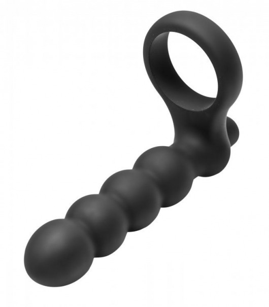 Насадка для двойного проникновения Double Fun Cock Ring with Double Penetration Vibe - XR Brands - в Москве купить с доставкой