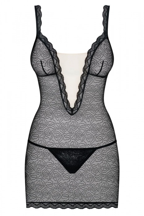 Соблазнительная сорочка из двух видов материала - Obsessive купить с доставкой