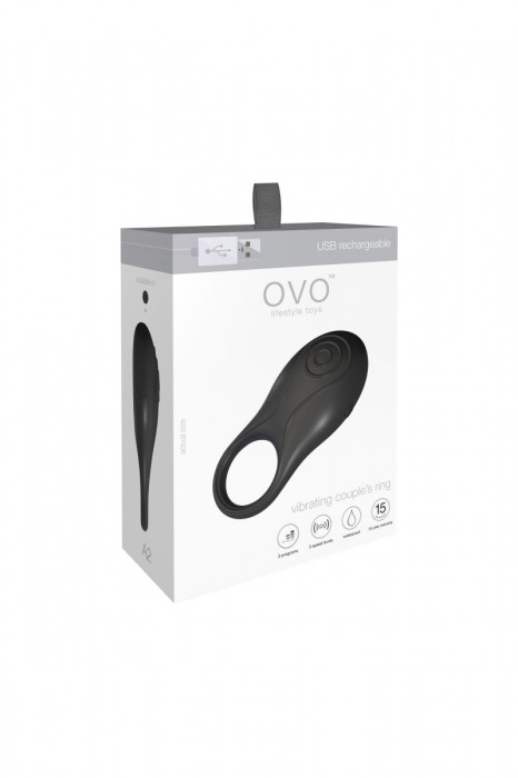 Чёрное эрекционное кольцо OVO A2 с вибрацией - OVO - в Москве купить с доставкой