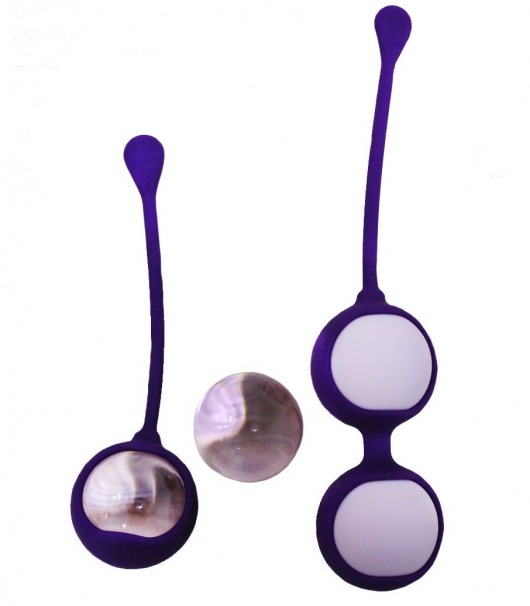 Фиолетовые вагинальные шарики Cosmo Balls с парой сменных шаров - RestArt