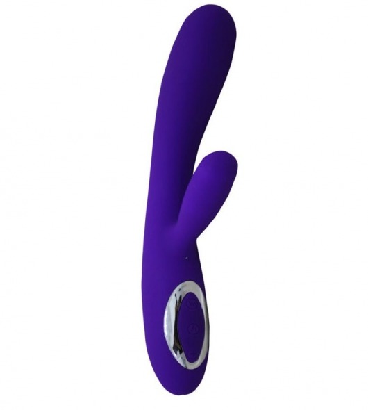 Фиолетовый вибратор Alpha с клиторальным отростком и нагревом - 19 см. - RestArt