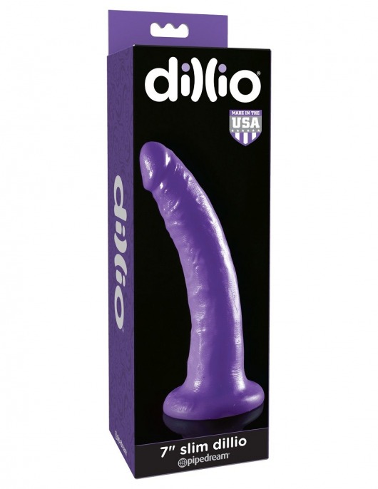 Фиолетовый фалоимитатор 7  Slim Dillio - 19,7 см. - Pipedream