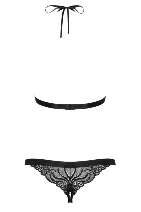 Оригинальное тедди с интимным доступом и металлическими декоративными элементами - Obsessive купить с доставкой