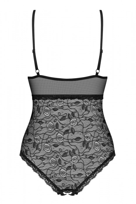 Соблазнительное боди с узором в виде розочек - Obsessive купить с доставкой