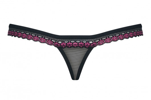 Аккуратные трусики-стринги из сетки с кружевным пояском - Obsessive купить с доставкой
