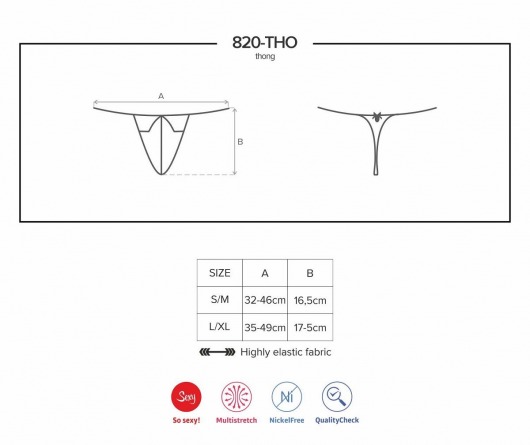 Ажурные трусики-стринги с фиолетовой подвеской и бантиком сзади - Obsessive купить с доставкой