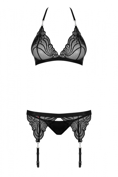 Полупрозрачный ажурный комплект - Obsessive купить с доставкой