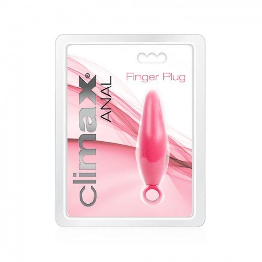 Розовая анальная пробка Climax Anal Finger Plug - 10,5 см. - Topco Sales