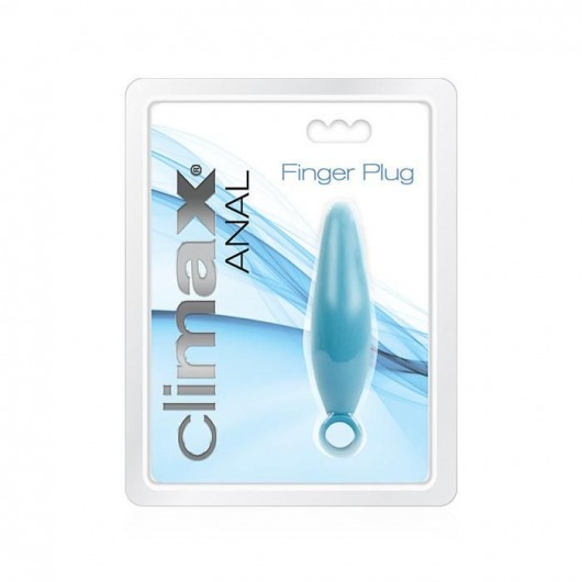 Голубая анальная пробка Climax Anal Finger Plug - 10,5 см. - Topco Sales
