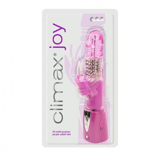 Фиолетовый вибромассажер Climax Joy 3X Multi-Purpose Rabbit Vibe - 23,5 см. - Topco Sales