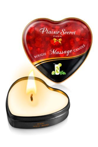 Массажная свеча с ароматом мохито Bougie Massage Candle - 35 мл. - Plaisir Secret - купить с доставкой в Москве