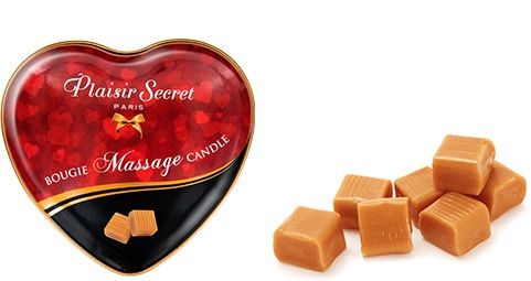Массажная свеча с ароматом карамели Bougie Massage Candle - 35 мл. - Plaisir Secret - купить с доставкой в Москве