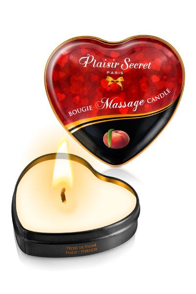 Массажная свеча с ароматом персика Bougie Massage Candle - 35 мл. - Plaisir Secret - купить с доставкой в Москве