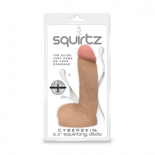 Фаллоимитатор с функцией семяизвержения Squirtz CyberSkin 8.5 Squirting Dildo - 21,6 см. - Topco Sales