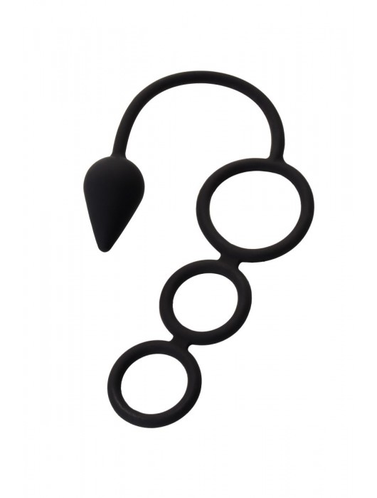 Тройное эрекционное кольцо с анальным хвостом Drop S-size - Erotist Adult Toys - в Москве купить с доставкой