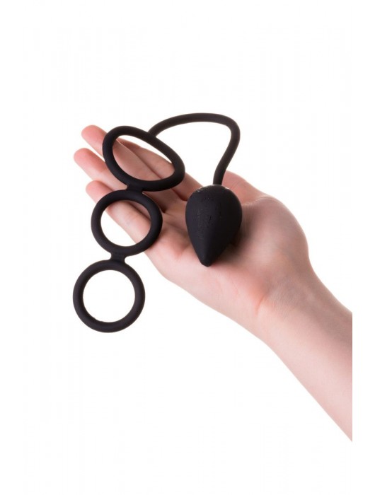 Тройное эрекционное кольцо с анальным хвостом Drop S-size - Erotist Adult Toys - в Москве купить с доставкой
