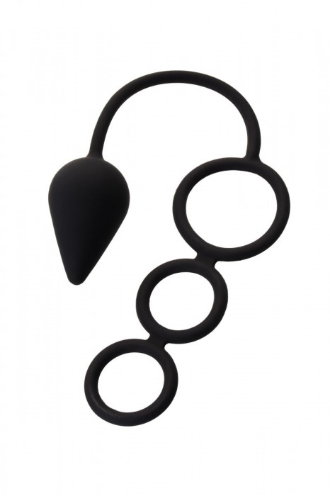 Тройное эрекционное кольцо с анальным хвостом Drop M-size - Erotist - в Москве купить с доставкой