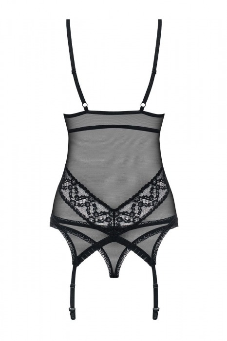 Полупрозрачный корсаж с отделкой рюшами (большой размер) - Obsessive купить с доставкой