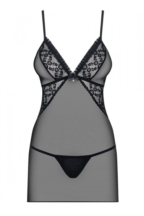 Облегающая сорочка с рюшами на лифе и задней части - Obsessive купить с доставкой