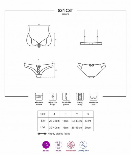 Соблазнительный комплект медсестры из сетки - Obsessive купить с доставкой