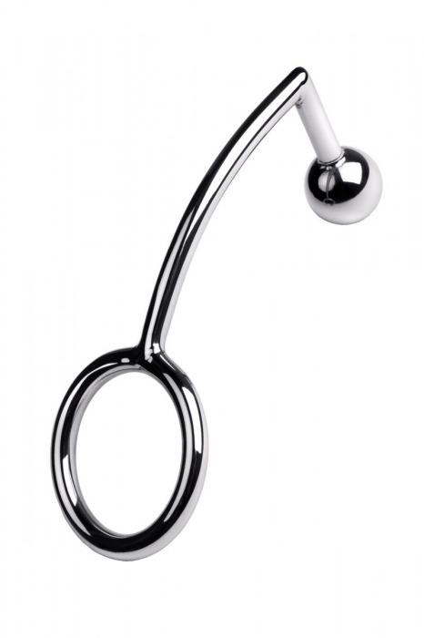 Металлическое эрекционное кольцо размера M с анальной втулкой - ToyFa - в Москве купить с доставкой