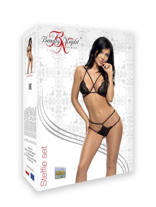 Чувственный ажурный комплект Steffie - Beauty Night купить с доставкой