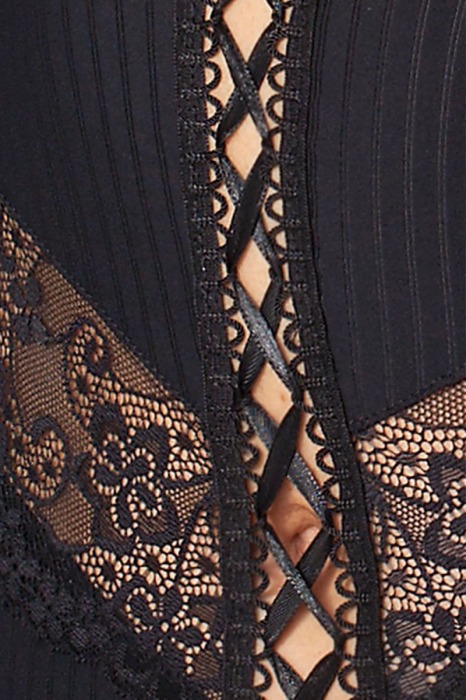 Корсаж в тонкую полоску Zoja с оборками и шнуровкой - Passion купить с доставкой