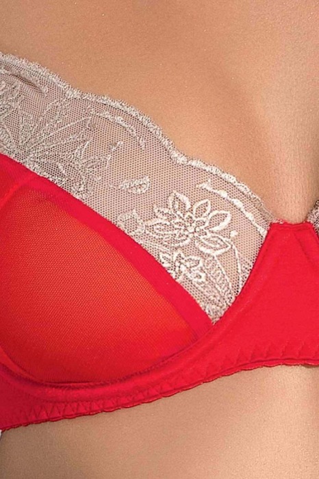 Яркий комплект Loraine с бежевым кружевом - Passion купить с доставкой