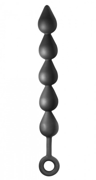 Чёрная анальная цепочка Black Edition Anal Super Beads - 40 см. - Lola Games
