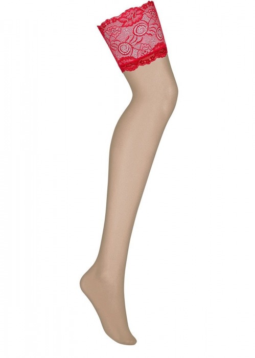 Чулки Secred с широким кружевом - Obsessive купить с доставкой