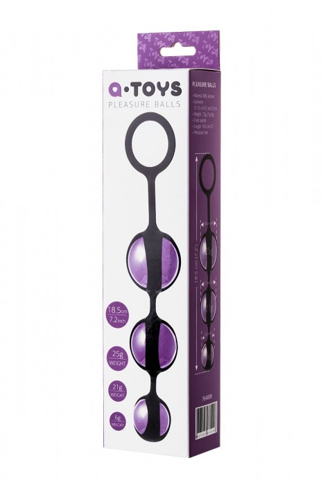 Фиолетово-черные тройные вагинальные шарики TOYFA A-toys - A-toys