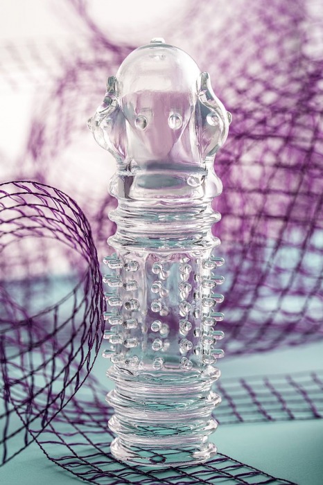 Прозрачная насадка на пенис TOYFA A-Toys с расширенной головкой - 15,3 см. - A-toys - в Москве купить с доставкой