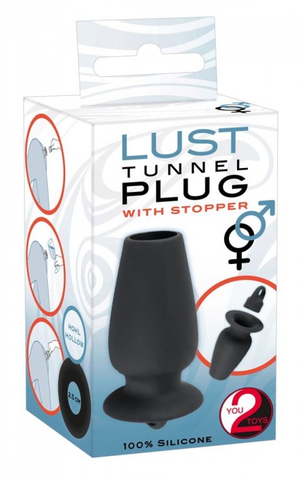 Пробка-туннель с заглушкой Lust Tunnel Plug with Stopper - Orion