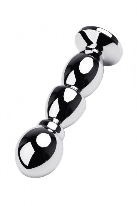 Серебристый стимулятор с красным кристаллом - 14 см. - ToyFa - купить с доставкой в Москве