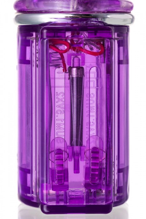 Фиолетовый хай-тек вибратор High-Tech fantasy с бусинами и отростком - 27,2 см. - A-toys
