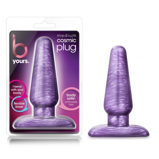 Фиолетовая анальная пробка B Yours Medium Cosmic Plug - 12 см. - Blush Novelties