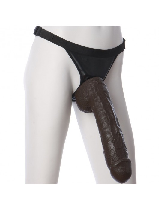 Большая насадка для трусиков Vac-U-Lock Realistic Hung - 31,7 см. - Doc Johnson - купить с доставкой в Москве