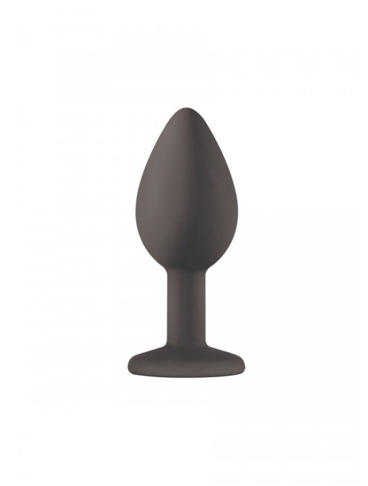 Чёрная анальная пробка Emotions Cutie Small с жёлтым кристаллом - 7,5 см. - Lola Games - купить с доставкой в Москве