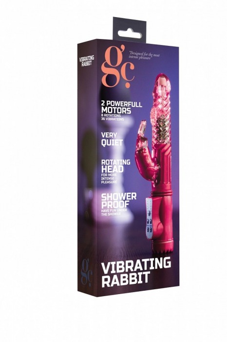 Розовый вибратор Vibrating Rabbit с клиторальным отростком - 22 см. - Shots Media BV