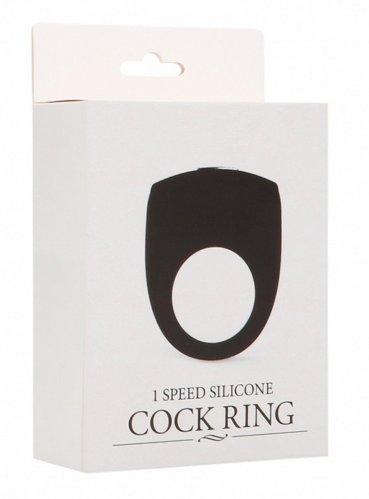 Чёрное эрекционное кольцо с вибрацией Cock Ring - Shots Media BV - в Москве купить с доставкой