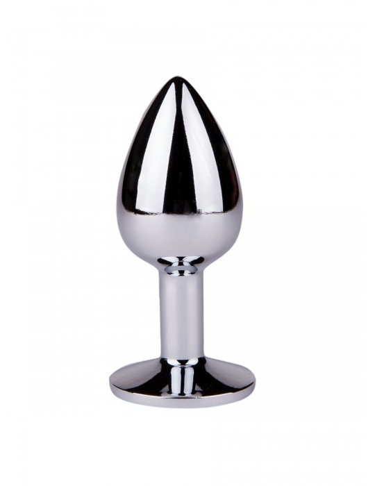 Серебристая анальная втулка с синим кристаллом - 7 см. - Джага-Джага - купить с доставкой в Москве