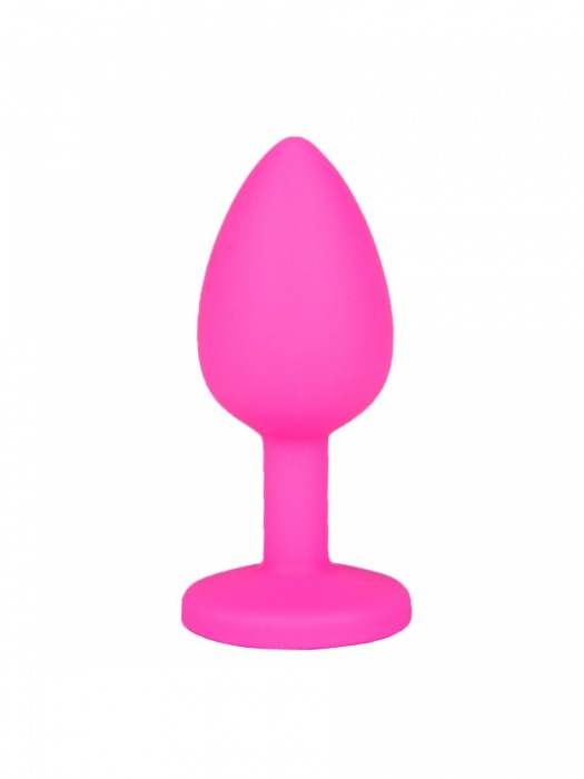 Розовая анальная втулка с малиновым кристаллом - 7,3 см. - Джага-Джага - купить с доставкой в Москве