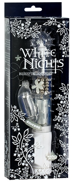 Шипастый вибратор с клиторальным отростком White Nights Thin Squirmy - 19 см. - Doc Johnson