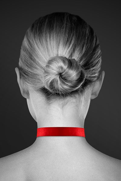 Красный чокер с замком в форме сердца - Bijoux Pour Toi - купить с доставкой в Москве