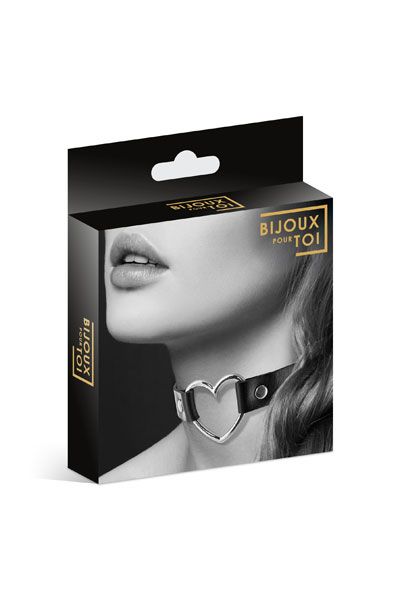 Чёрный чокер с кольцом в форме сердца - Bijoux Pour Toi - купить с доставкой в Москве