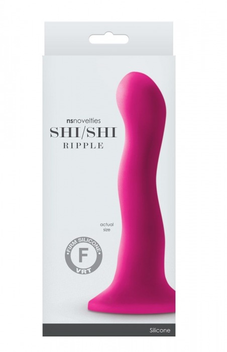 Розовый волнистый фаллоимитатор Shi/Shi Ripple 6  Dildo - 19 см. - NS Novelties