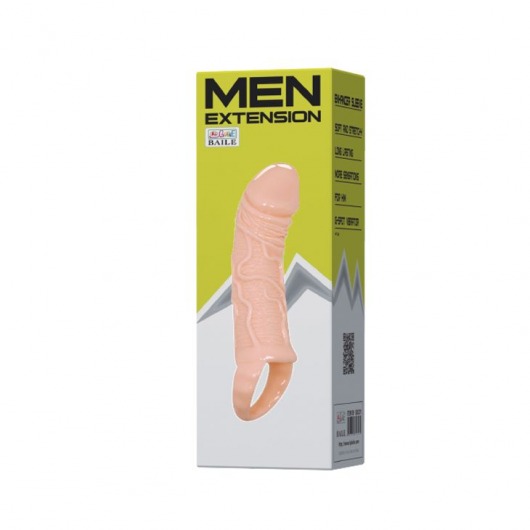 Телесная насадка удлинитель с подхватом мошонки - 15 см. - Baile - в Москве купить с доставкой